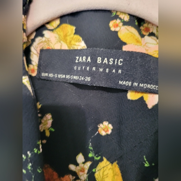 ZARA Floral Quilted Belted Blazer Jacket XS-S - Picture 6 of 11